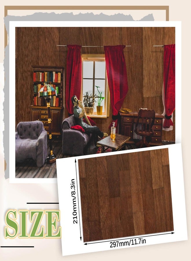 Flutesan 24 Pcs Miniature Dollhouse Wallpaper and Flooring Peel and Stick Mini DIY Self Adhesive Dollhouse Accessories 8.27 x 11.69 Inch (Elegant Style) - Image 2